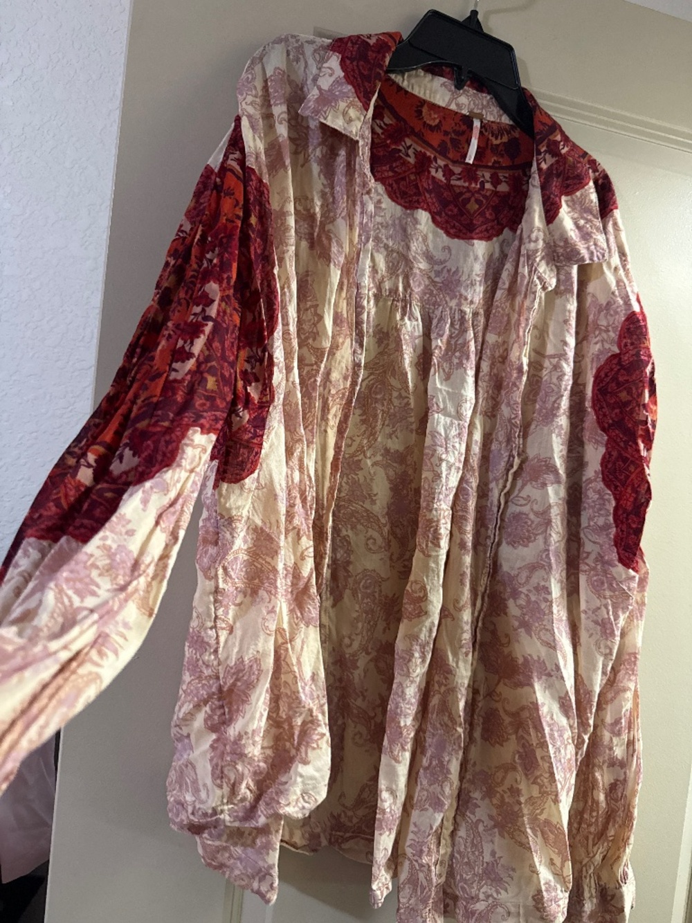 Free people size large button up shirt, floral